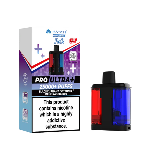 Hayati Pro Ultra Plus 25k Prefilled Pods Blackcurrant Cotton K/Blue Raspberry.best e-liquids