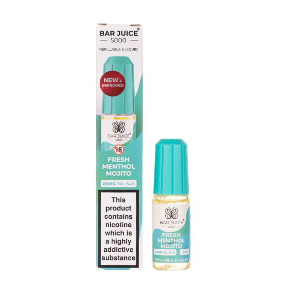 Fresh Menthol Mojito Nic Salt E-Liquid by Bar Juice 5000. hayati pods in Sheffield uk. ELFBAR Nic Salt in uk. E-liquid in uk