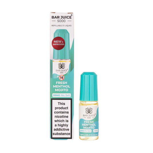Fresh Menthol Mojito Nic Salt E-Liquid by Bar Juice 5000. hayati pods in Sheffield uk. ELFBAR Nic Salt in uk. E-liquid in uk