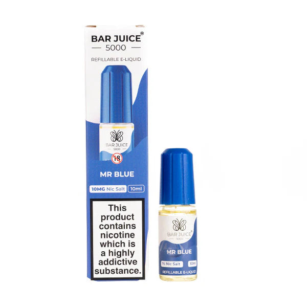 Mr Blue Nic Salt E-Liquid by Bar Juice 5000. hayati pods in Sheffield uk. ELFBAR Nic Salt in uk. E-liquid in uk