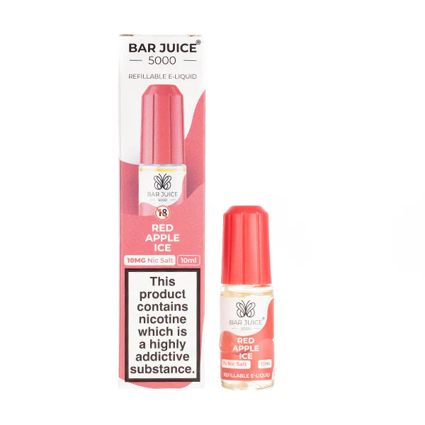 Red Apple Ice Nic Salt E-Liquid by Bar Juice 5000. hayati pods in Sheffield uk. ELFBAR Nic Salt in uk. E-liquid in uk