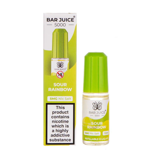 Sour Rainbow Nic Salt E-Liquid by Bar Juice 5000. hayati pods in Sheffield uk. ELFBAR Nic Salt in uk. E-liquid in uk