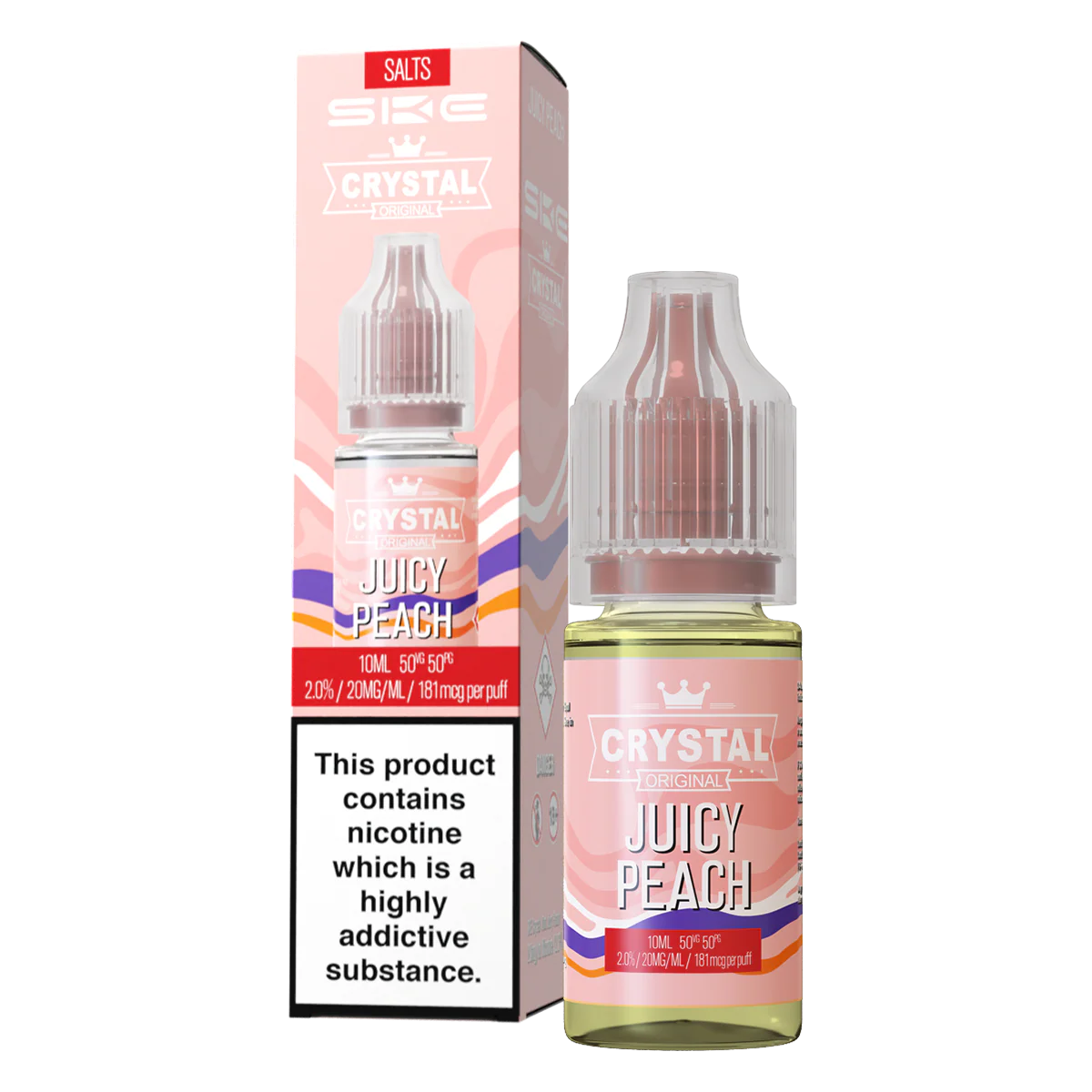 SKE Crystal Original 10ml Nic Salt E Liquid (Juicy Peach)