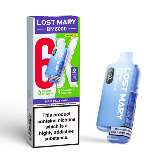 Lost Mary BM6000 Refillable Pod Kit (Blue Razz Gami)