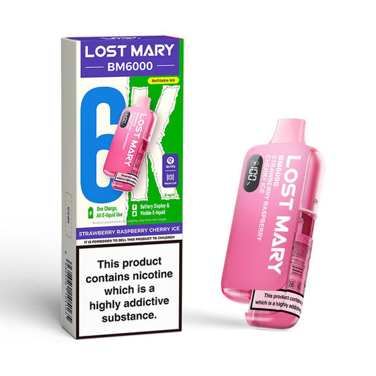 Lost Mary BM6000 Refillable Pod Kit (Strawberry Raspberry Cherry Ice)