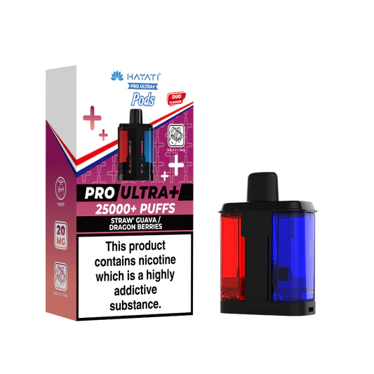 Hayati Pro Ultra Plus 25k Prefilled Pods Straw' Guava/Dragon Berries.best e-liquids