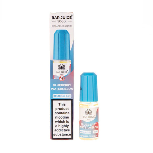 Blueberry Watermelon Nic Salt E-Liquid by Bar Juice 5000. ELFBAR Nic Salt in uk. E-liquid in uk