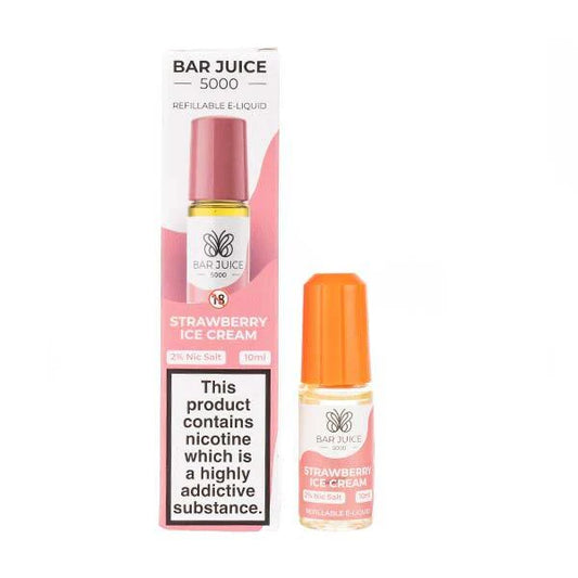 Bar Juice Strawberry Ice Cream e-liquid. ELFBAR Nic Salt in uk. E-liquid in uk