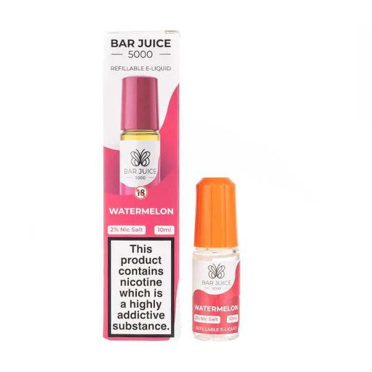 Bar Juice 5000 watermelon e-liquid bottle. hayati pods in Sheffield uk. ELFBAR Nic Salt in uk. E-liquid in uk