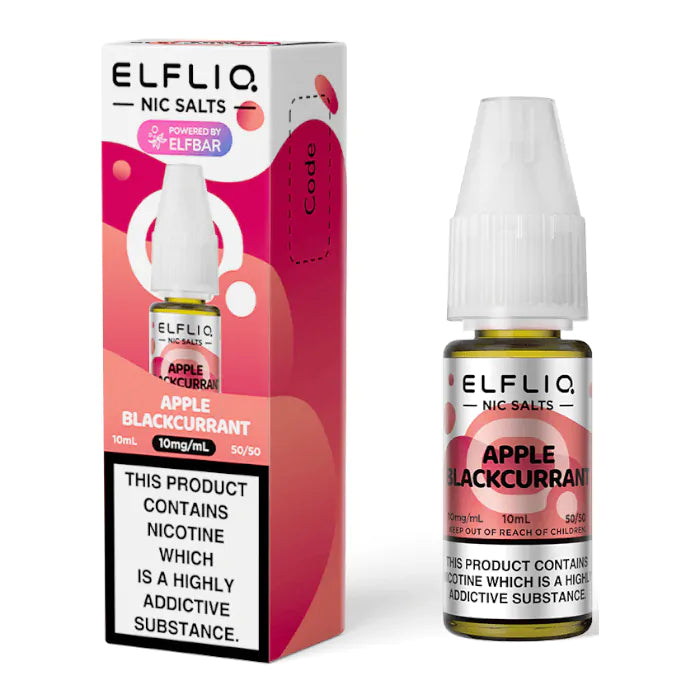 ELFBAR ElfLiq Nic Salts - Apple Blackcurrant - 10ml E-liquid. hayati pods in Sheffield uk