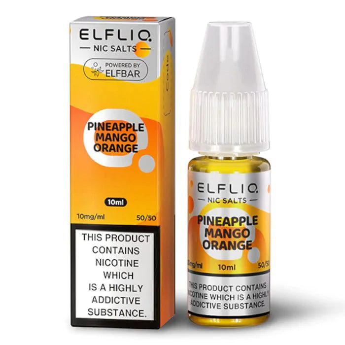 ELFBAR ElfLiq Pineapple Mango Orange Nic Salts - 10ml.hayati pods in Sheffield uk