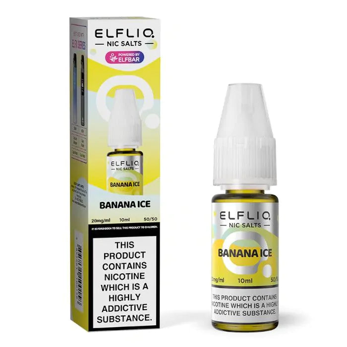 ELFBAR ElfLiq Banana Ice Nic Salts - 10ml. ELFBAR Nic Salt in uk