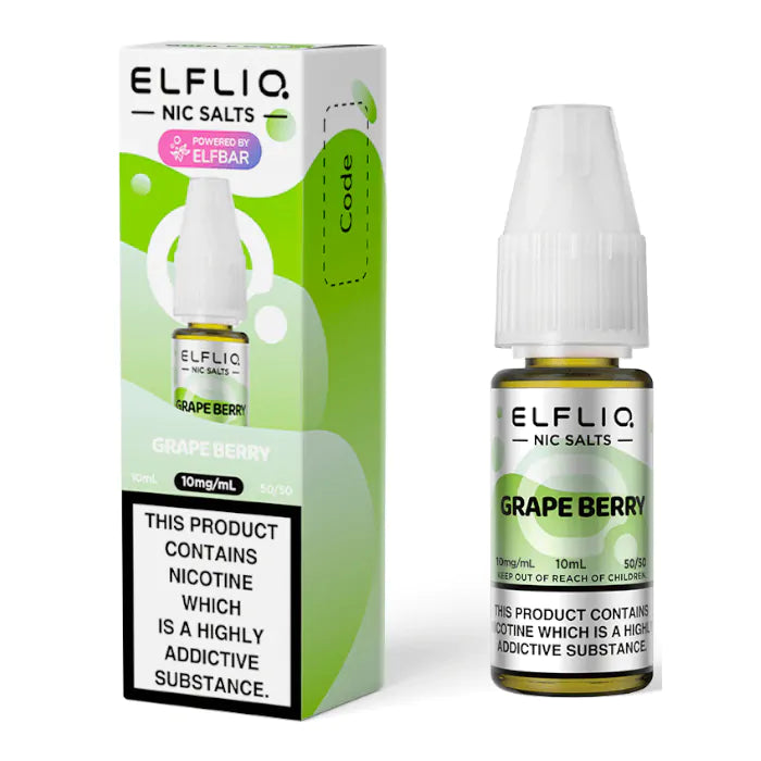 ELFBAR ElfLiq Nic Salts - Grape Berry - 10ml E-liquid. ELFBAR Nic Salt in uk