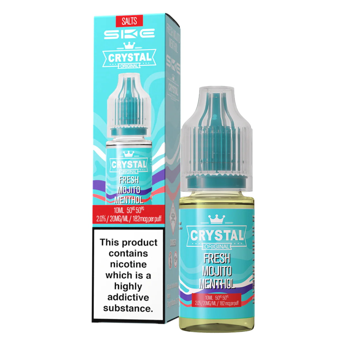 SKE Crystal Original 10ml Nic Salt E Liquid (Fresh Mojito Menthol)